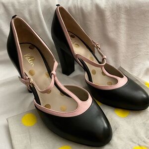 Boden Black and Pink Mary Jane Heel